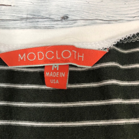 ModCloth 3/4 Sleeve Stripe V-Neck Top Medium - Picture 3 of 7